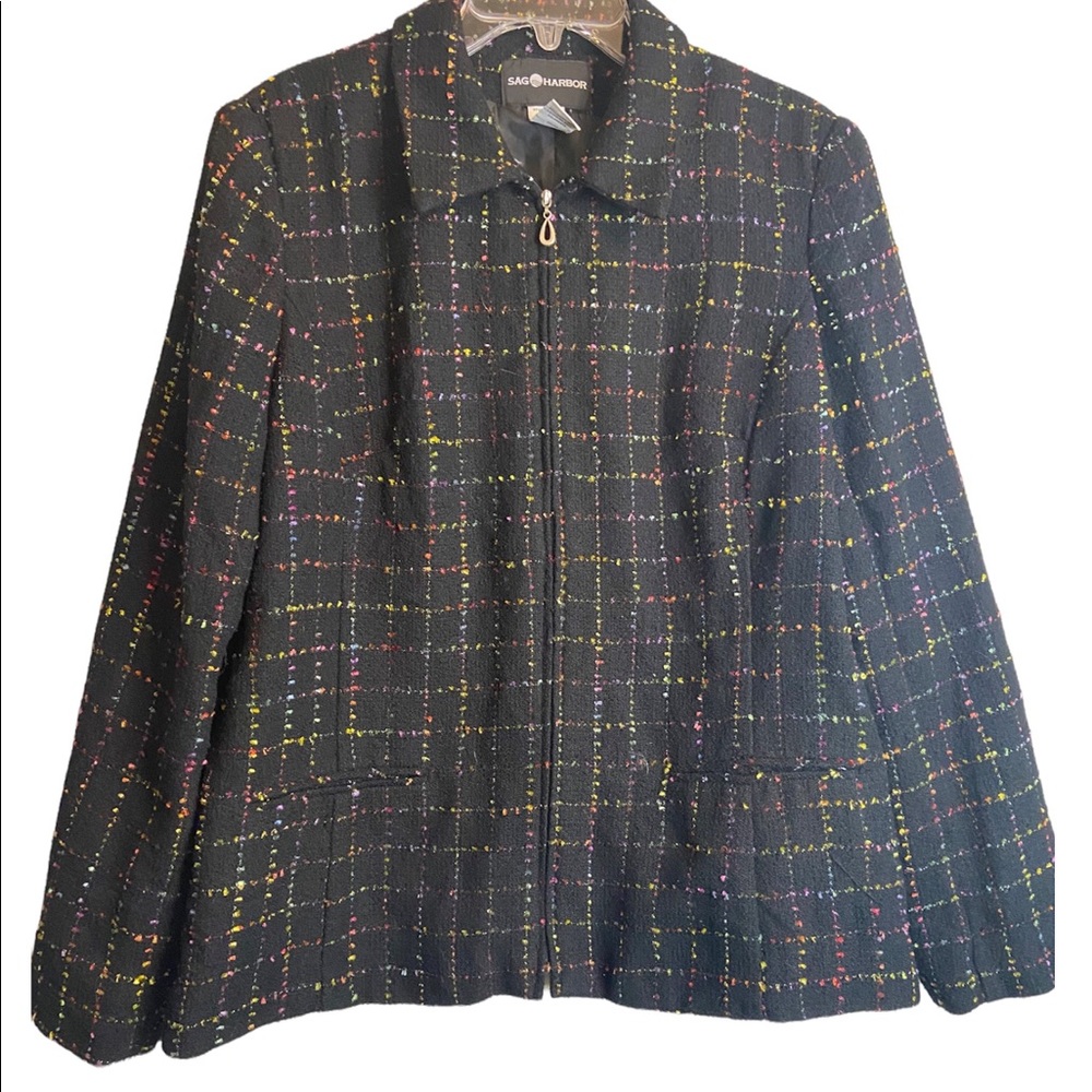 Sag Harbor Multicolor Plaid Blazer